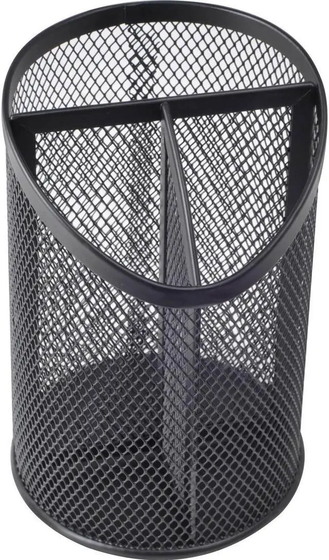 Alt view image 4 of 4 - Lorell Pencil Cup Divided 4"Wx6"H Black 84140