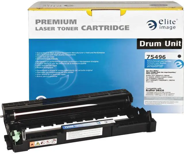 Alt view image 3 of 5 - Elite Image 75496 Replacement Drum 12 000 Page Yield Black Replacement for Brother DR420