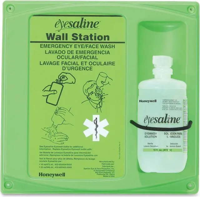 Alt view image 2 of 2 - Sperian Emergency Eyewash 203-32-000460-0000 Eyesaline Single 16 Oz Wall Station
