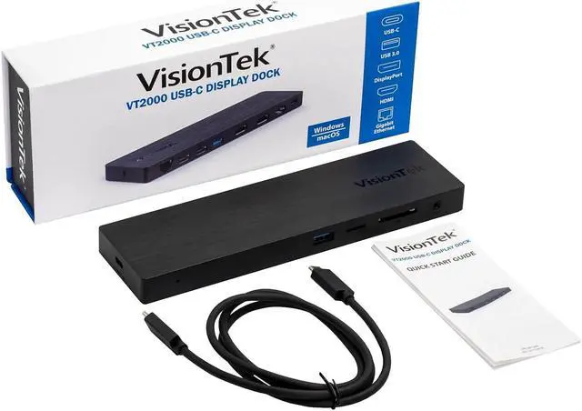 Alt view image 10 of 20 - VisionTek VT2000 USB C Display Docking Station with Power Passthrough 901284