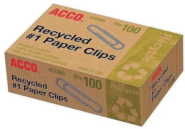 Alt view image 7 of 7 - ACCO Recycled Paper Cips No 1 1-9/32" Standard 10BX/PK SR 72365PK