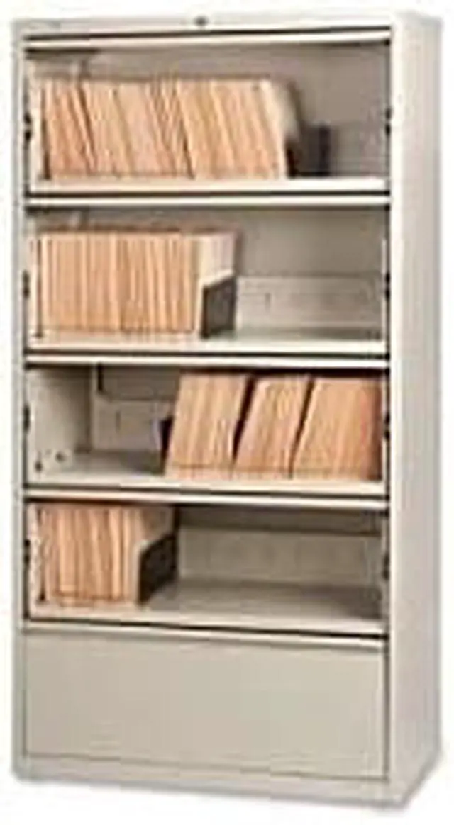 Alt view image 6 of 6 - Lorell Lateral File RCD 5-Drawer 36"x18-5/8"x68-3/4" Putty 43512