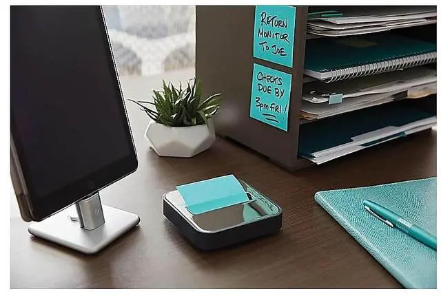 Alt view image 10 of 10 - Post-it; Steel Top Pop-Up Dispenser - 3" x 3" Note - 45 Sheet Note Capacity - Black  MMMSTL330BK