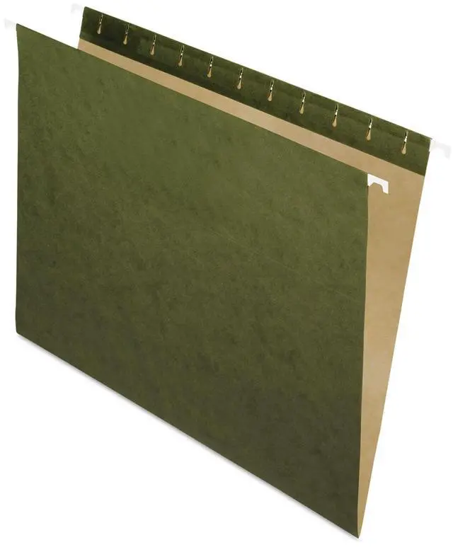Main image of Pendaflex Essentials Colored Hanging Folders Untabbed Letter Standard Green 25/Box 81600