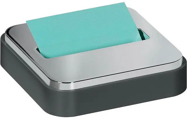 Alt view image 9 of 10 - Post-it; Steel Top Pop-Up Dispenser - 3" x 3" Note - 45 Sheet Note Capacity - Black  MMMSTL330BK