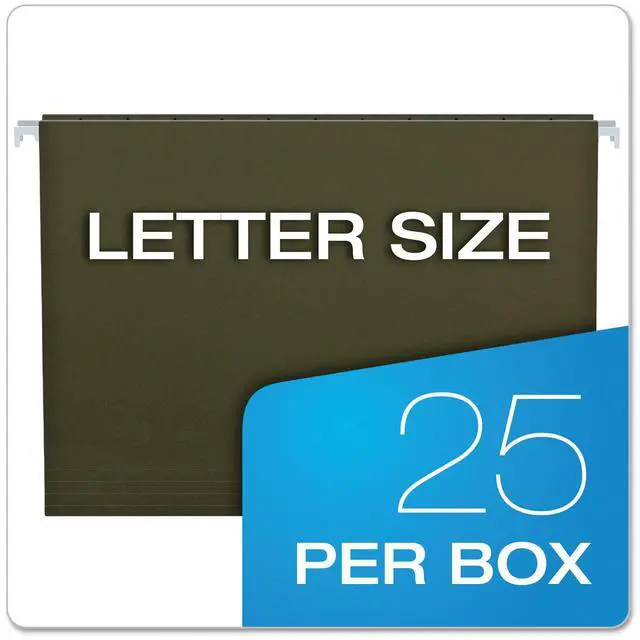 Alt view image 12 of 12 - Pendaflex Essentials Colored Hanging Folders Untabbed Letter Standard Green 25/Box 81600