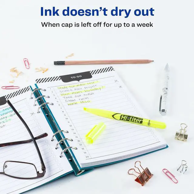 Alt view image 11 of 14 - Avery HI-LITER Pen-Style Highlighter Chisel Tip Fluorescent Yellow Ink Dozen 23591