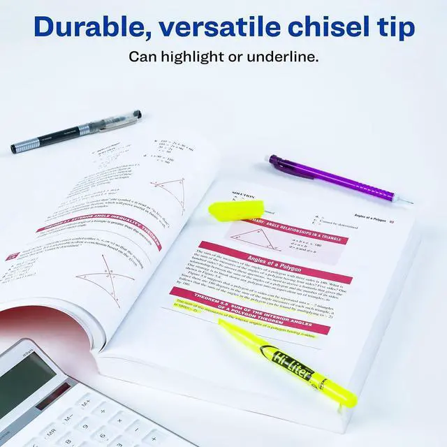 Alt view image 10 of 14 - Avery HI-LITER Pen-Style Highlighter Chisel Tip Fluorescent Yellow Ink Dozen 23591