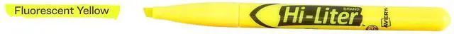 Alt view image 14 of 14 - Avery HI-LITER Pen-Style Highlighter Chisel Tip Fluorescent Yellow Ink Dozen 23591