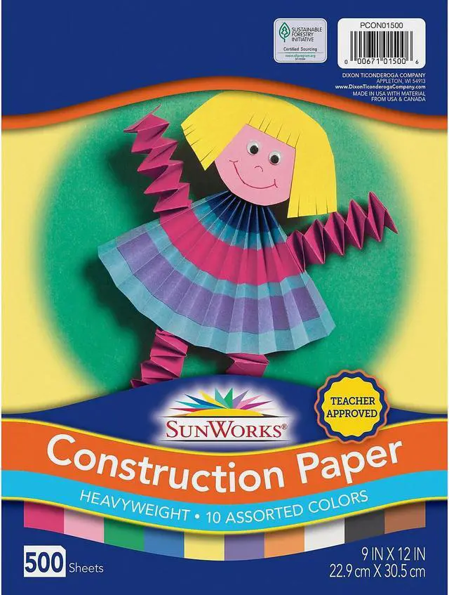 Alt view image 8 of 10 - Prang 9" x 12" Construction Paper Assorted Colors 500 Sheets/Pack (PCON01500)
