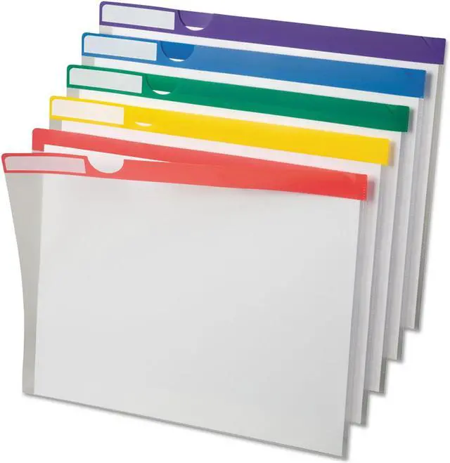 Alt view image 8 of 9 - Pendaflex Clear Poly Index Folders Letter Assorted Colors 10/Pack 50981