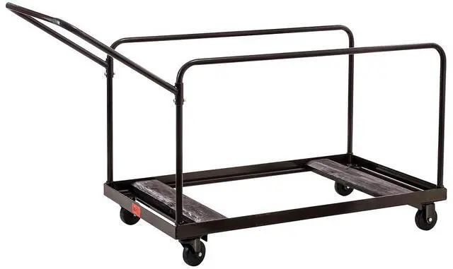 Main image of NPS DY60R Folding Table Dolly For Round Tables - 1,100 lb Capacity - 27.75" x 47.5" x 31.25" - Brown