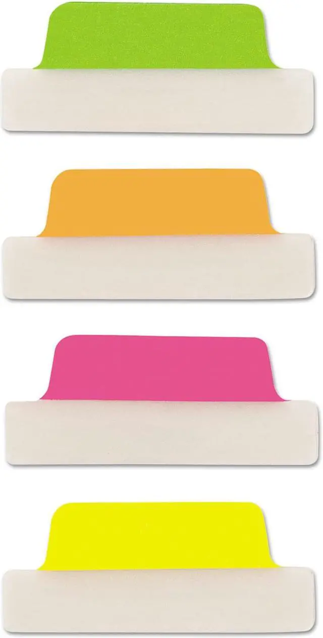 Alt view image 2 of 14 - Avery Ultra Tabs Repositionable Tabs 2.5 x 1 Neon:Green Orange Pink Yellow 24/Pk