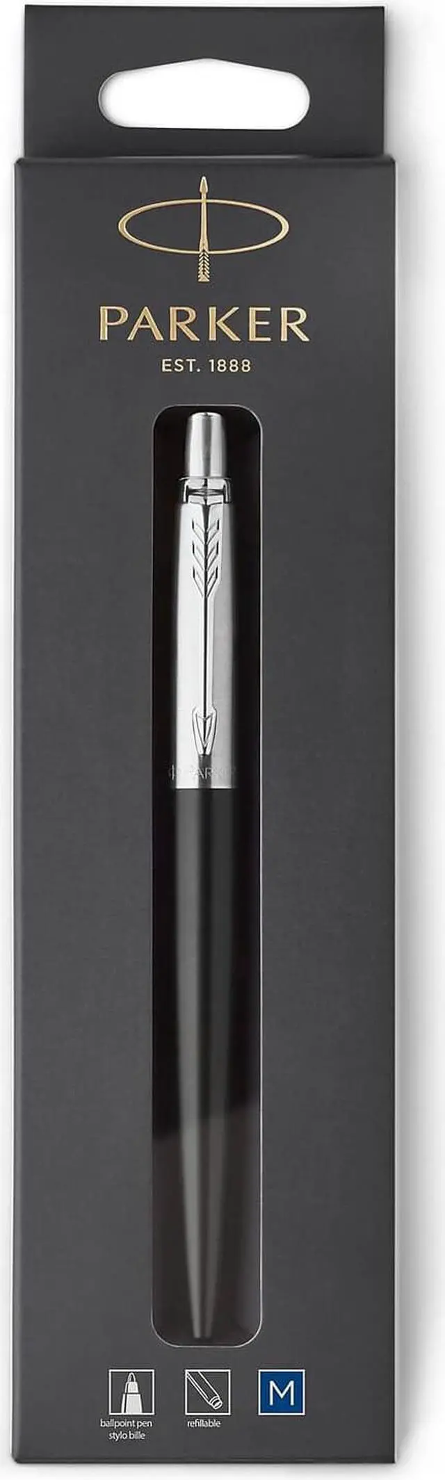 Alt view image 4 of 6 - Parker Jotter Retractable Ballpoint Pen Black Barrel w/Blue Ink Medium Point 1953184