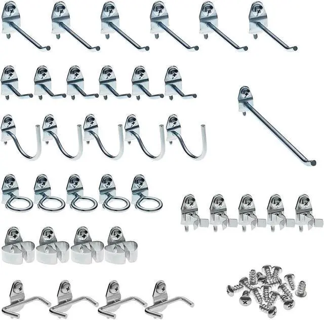 Alt view image 4 of 7 - Durahook Pegboard Hook Assortment Kit Silver Zinc Plated Steel  Steel 76936