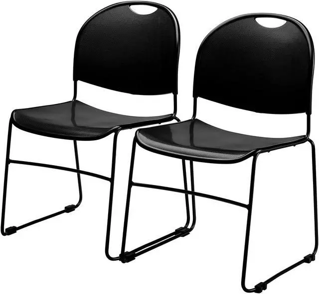 Alt view image 4 of 7 - National Public Seating Commercialine Multi-purpose Ultra Compact Stack Chair, Black