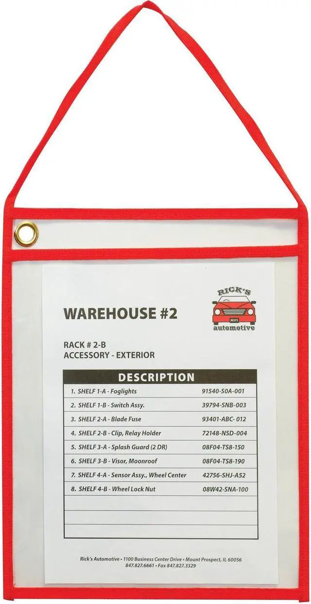 Alt view image 15 of 19 - C-Line Shop Ticket Holder w/ Strap 9"Wx12"H 15/BX Red 41924
