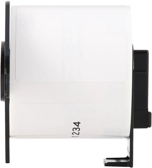 Alt view image 12 of 19 - Brother DK-1234 Adhesive Name Badge Paper Labels 3-4/10" x 2-3/10" Black on White 260 Labels/Roll 3 Rolls/Box (DK-12343PK)