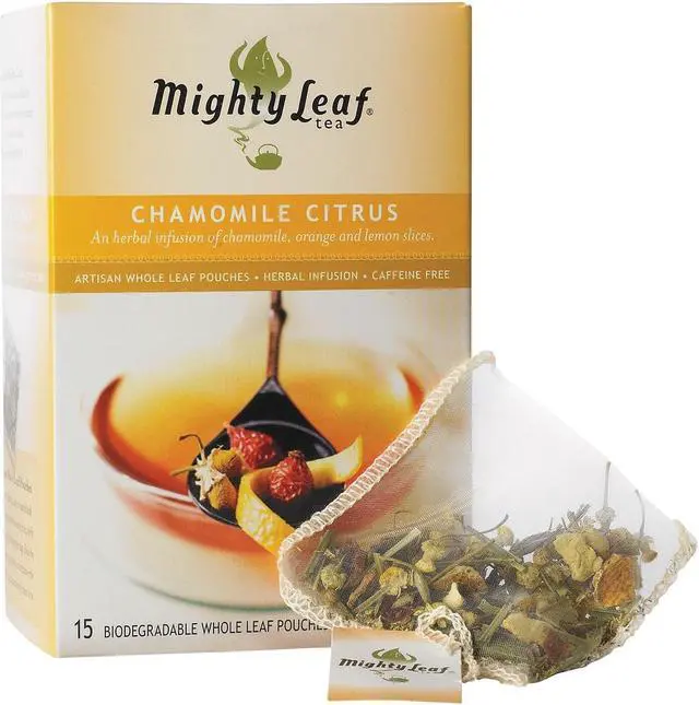Alt view image 10 of 10 - Mighty Leaf Tea Whole Leaf Tea Pouches, Chamomile Citrus, 15/Box 510136