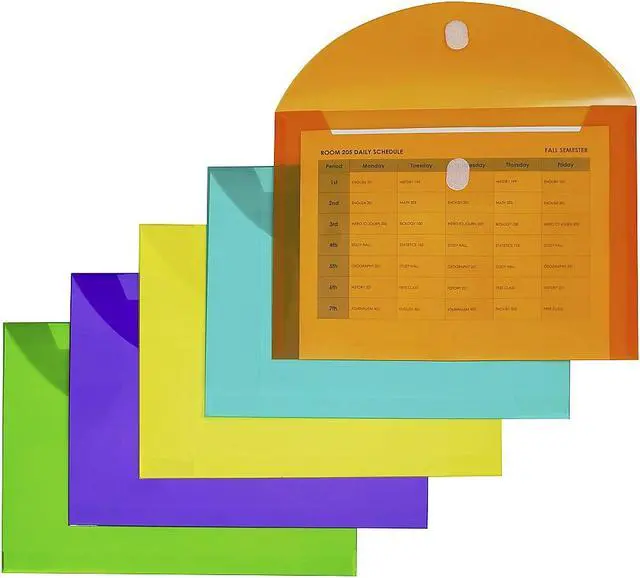 Alt view image 3 of 8 - C-Line XL Reusable Envelopes Hook and Loop Closure 8.5 x 11 Assorted Colors Pack of 10 (CLI58030)