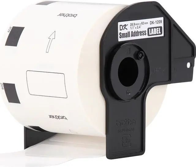 Alt view image 10 of 13 - Brother DK-1209 Small Address Paper Labels 2-4/10" x 1-1/10" Black on White 800 Labels/Roll 24 Rolls/Pack (DK-120924PK)