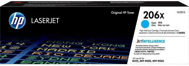 Alt view image 10 of 20 - HP 206X High Yield Cyan Original LaserJet Toner Cartridge, ~2,450 pages, W2111X