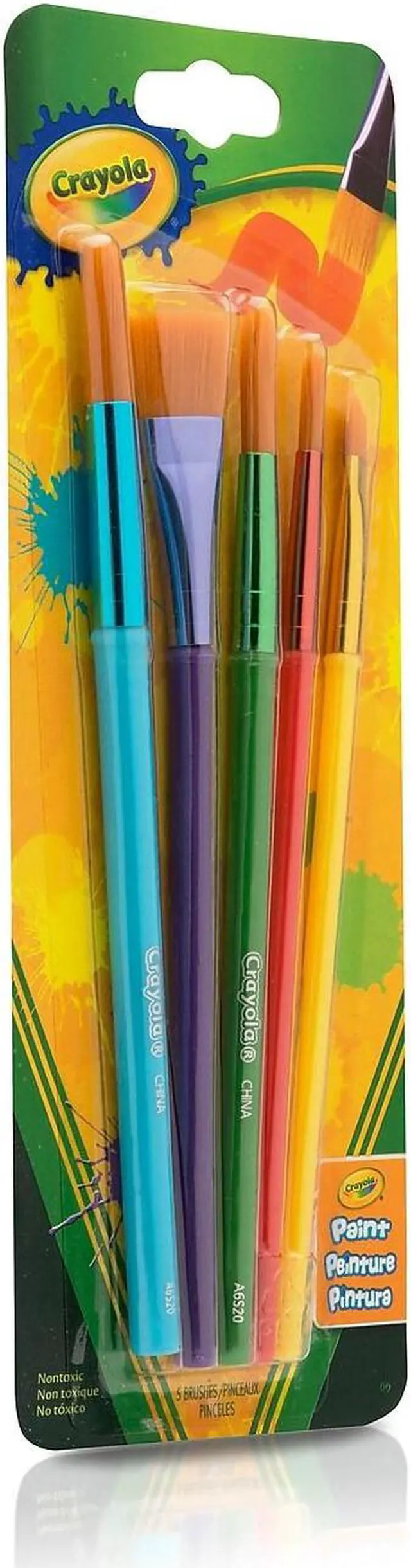 Alt view image 19 of 20 - Crayola Llc 05-3506 5 Pack Assorted Colors Crayola Paint Brush Set