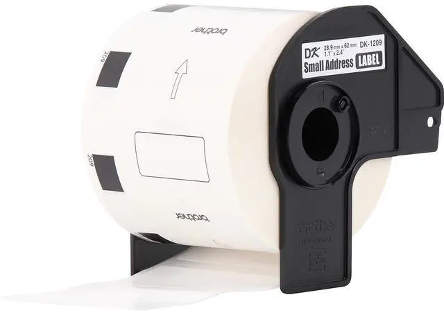 Alt view image 9 of 18 - Brother DK-1209 Small Address Paper Labels 2-4/10" x 1-1/10" Black on White 800 Labels/Roll 3 Rolls/Box (DK-12093PK)