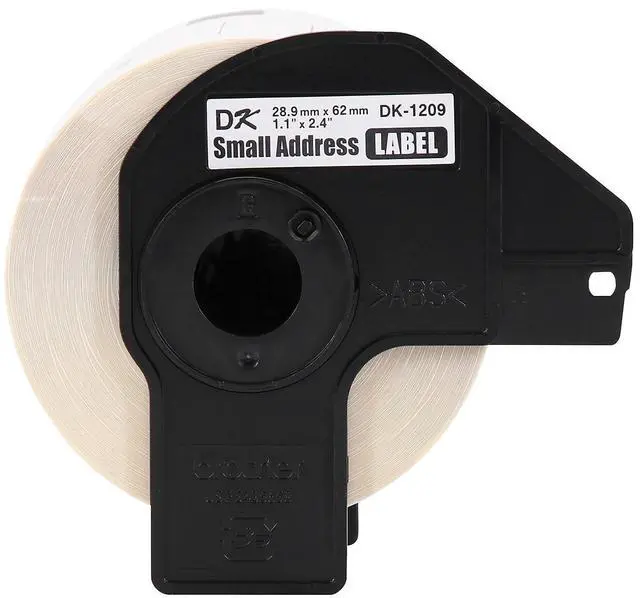 Alt view image 11 of 18 - Brother DK-1209 Small Address Paper Labels 2-4/10" x 1-1/10" Black on White 800 Labels/Roll 3 Rolls/Box (DK-12093PK)