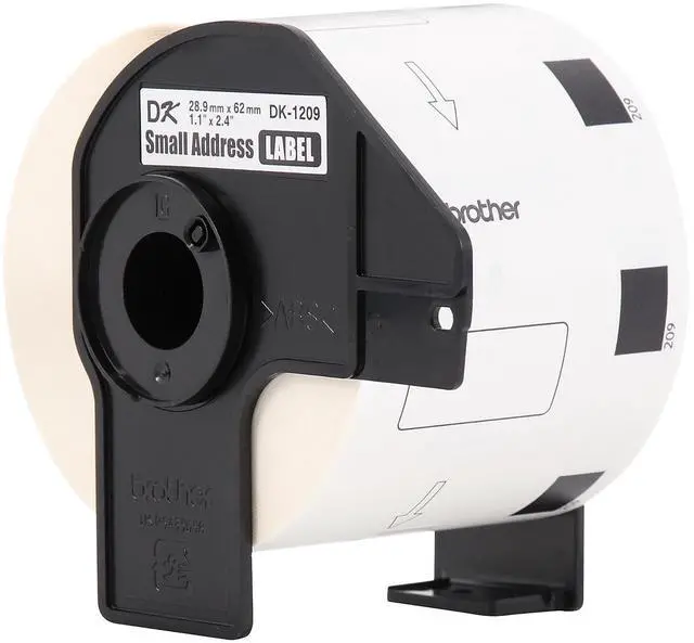 Alt view image 12 of 18 - Brother DK-1209 Small Address Paper Labels 2-4/10" x 1-1/10" Black on White 800 Labels/Roll 3 Rolls/Box (DK-12093PK)