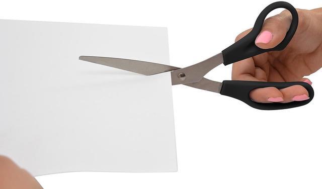 Alt view image 9 of 10 - Westcott All Purpose Stainless Steel Scissors 8" Straight 3 1/2" Cut Pointed Black 16907
