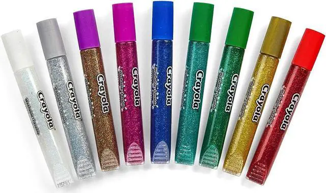Alt view image 13 of 15 - Crayola Washable Glitter Glue Pens .35oz-Bold 9/Pkg