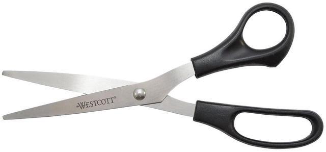 Alt view image 8 of 10 - Westcott All Purpose Stainless Steel Scissors 8" Straight 3 1/2" Cut Pointed Black 16907