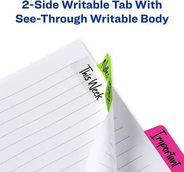 Alt view image 13 of 15 - Avery Tabs Repositionable 2-Sided 2-1/2"x1" 48/PK AST Neon 74865
