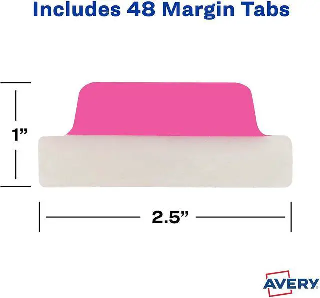 Alt view image 15 of 15 - Avery Tabs Repositionable 2-Sided 2-1/2"x1" 48/PK AST Neon 74865