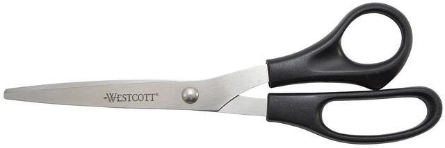 Alt view image 10 of 10 - Westcott All Purpose Stainless Steel Scissors 8" Straight 3 1/2" Cut Pointed Black 16907