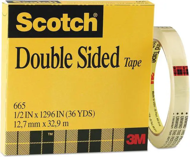 Alt view image 10 of 12 - Scotch Double-Sided Tape, 3" Core, 0.5" X 36 Yds, Clear 665121296