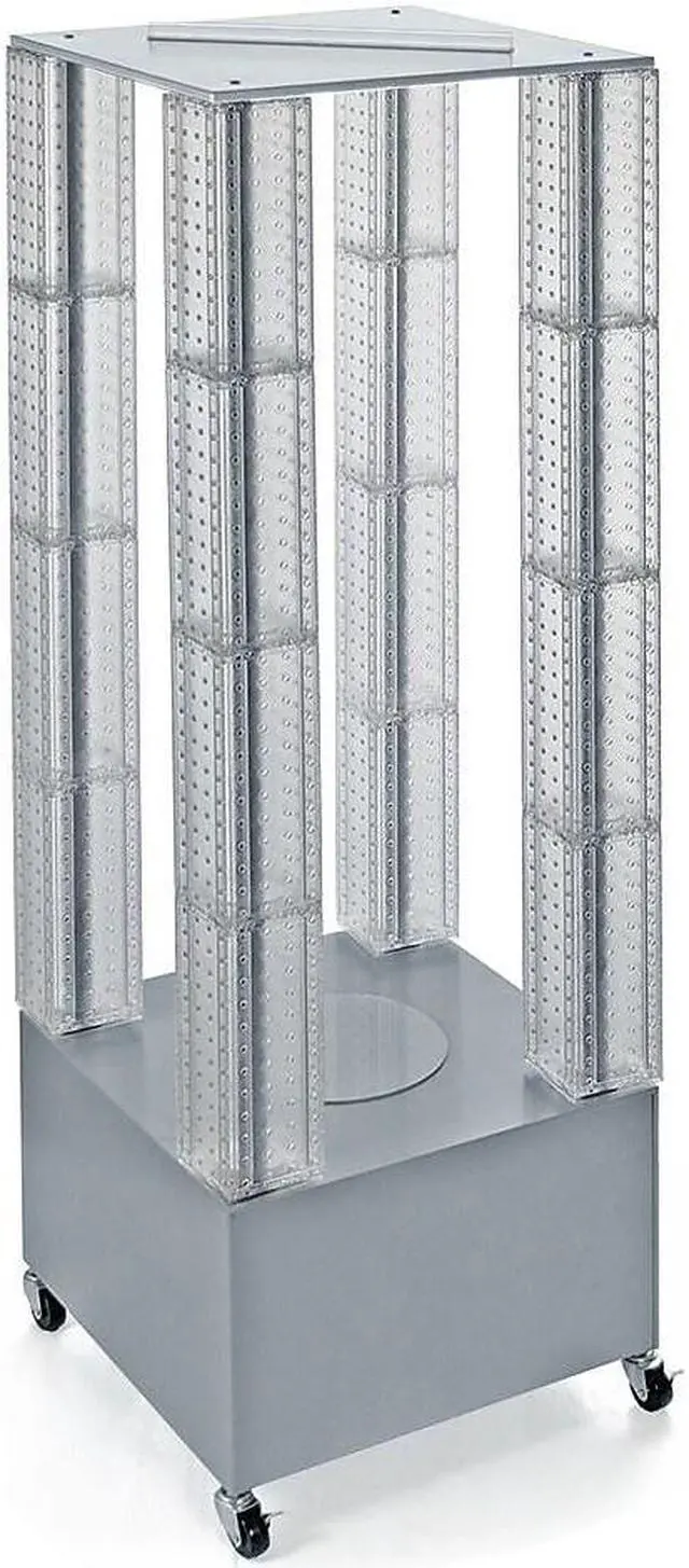 Alt view image 6 of 6 - AZAR DISPLAYS 700228-CLR Multi-Tower Pegboard Floor Revolving Display Panel