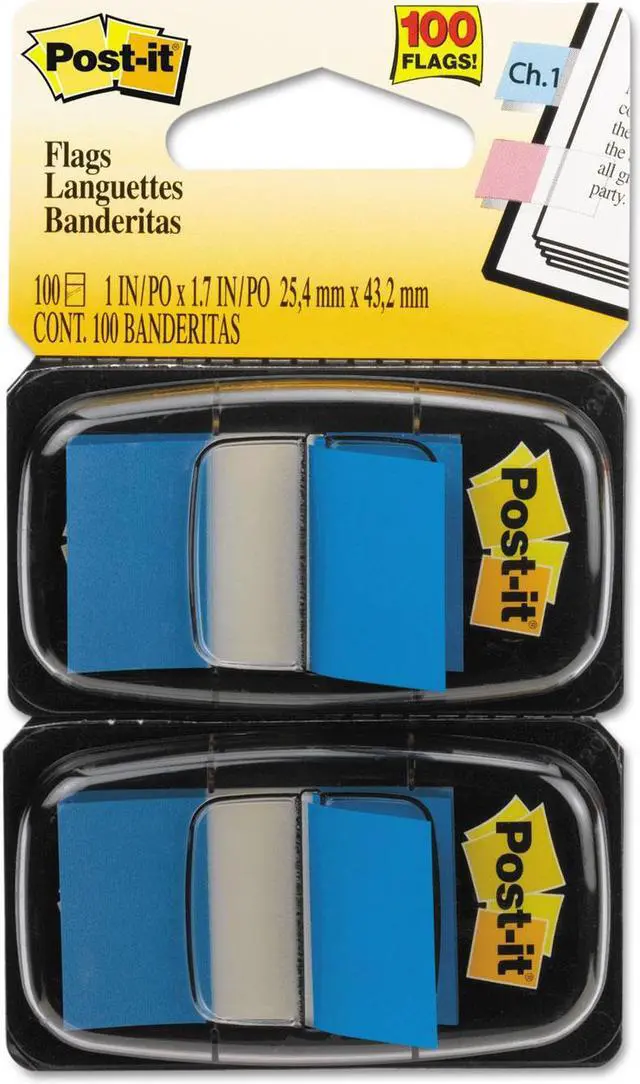 Alt view image 2 of 20 - Post-It Flags Standard Page Flags in Dispenser, Blue, 100 Flags/Dispenser 680BE2