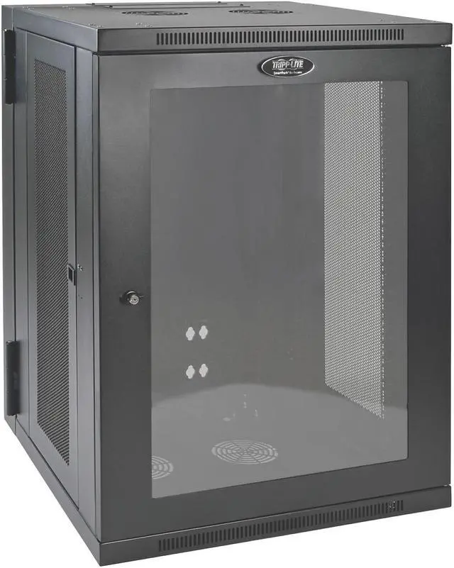 Alt view image 8 of 10 - Tripp Lite SRW18USG SmartRack 18U Low-Profile Switch-Depth WallMount Rack Enclosure Cabinet