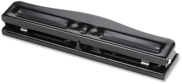 Alt view image 2 of 4 - Business Source 3-Hole Punch Adjustable 1/4" Hole Size 8-10 Sht Cap. Black 65645