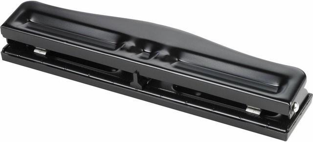 Business Source 3-Hole Adjustable Paper Punch - Black