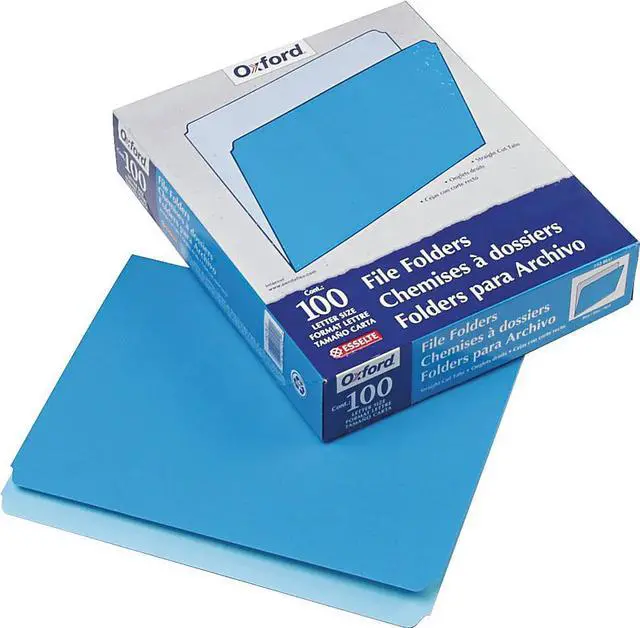Alt view image 10 of 10 - Pendaflex Colored File Folders Straight Cut Top Tab Letter Blue/Light Blue 100/Box 152BLU