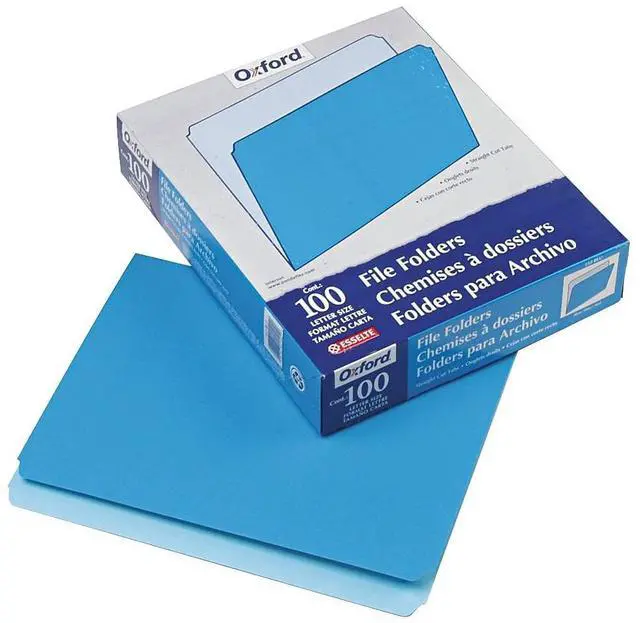 Alt view image 9 of 10 - Pendaflex Colored File Folders Straight Cut Top Tab Letter Blue/Light Blue 100/Box 152BLU