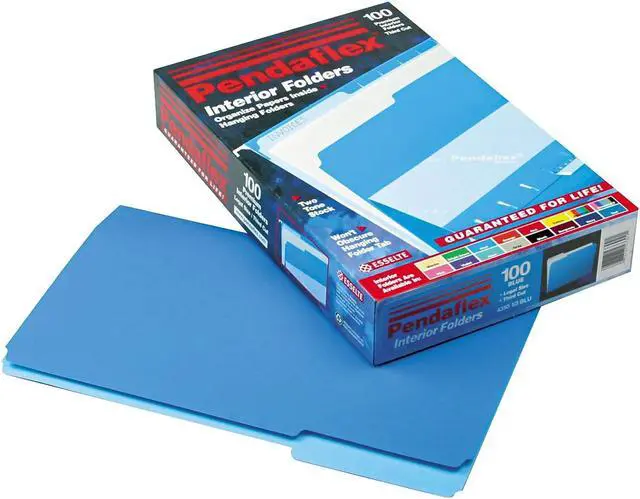 Alt view image 6 of 6 - Pendaflex Interior File Folders 1/3 Cut Top Tab Legal Blue 100/Box 435013BLU