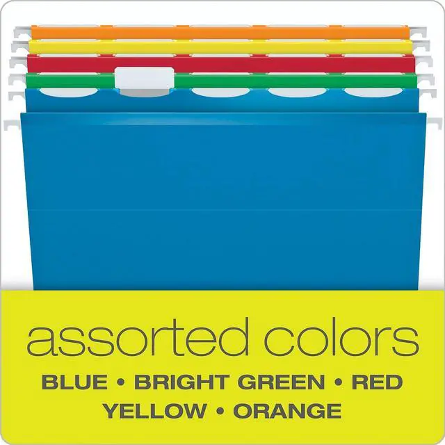 Alt view image 12 of 15 - Pendaflex Reinforced Hanging Folders 1/5 Tab Letter Yellow 25/Box 415215YEL