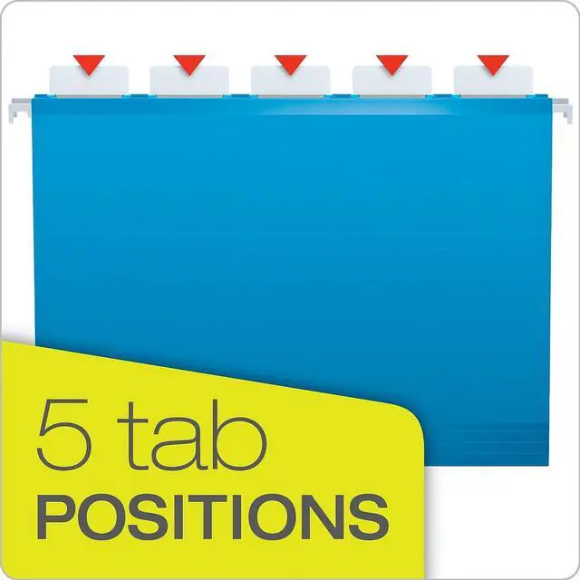 Alt view image 11 of 15 - Pendaflex Reinforced Hanging Folders 1/5 Tab Letter Yellow 25/Box 415215YEL