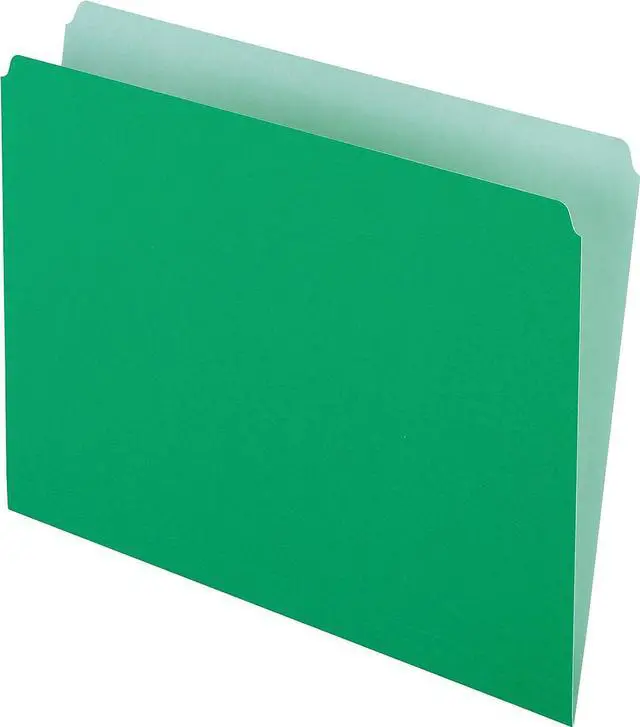 Alt view image 3 of 3 - Pendaflex Colored File Folders Straight Cut Top Tab Letter Green/Light Green 100/Box 152BGR