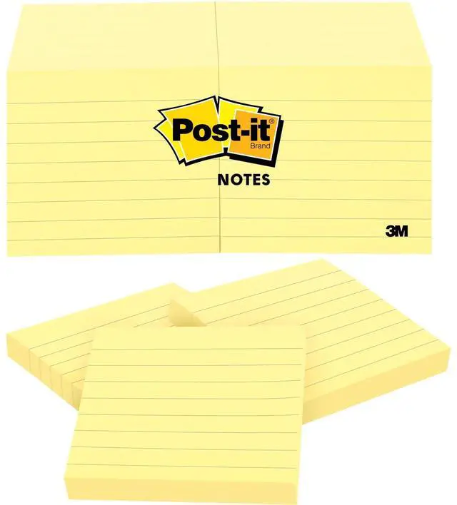 Main image of 3M Post-it Notes Lined 3"x3" 100 Sheets/PD 12/PK Yellow 630SS