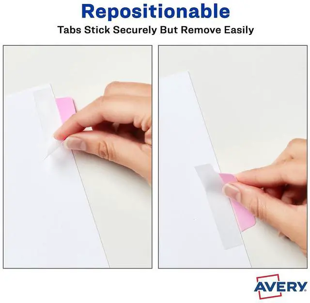 Alt view image 10 of 14 - Avery Tabs Repositionable 2-Sided 2-1/2"x1" 48/PK AST Pastel 74867
